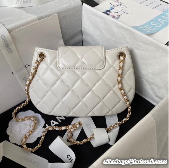 Famous Brand Chanel SMALL MESSENGER BAG AS4609 White