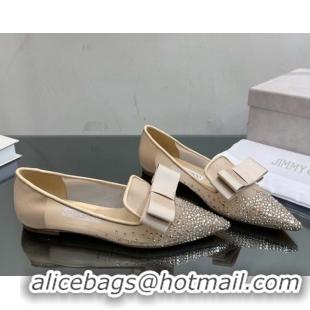 Low Price Jimmy Choo Gala Mesh Ballet Flat with Crystals Nude 025118