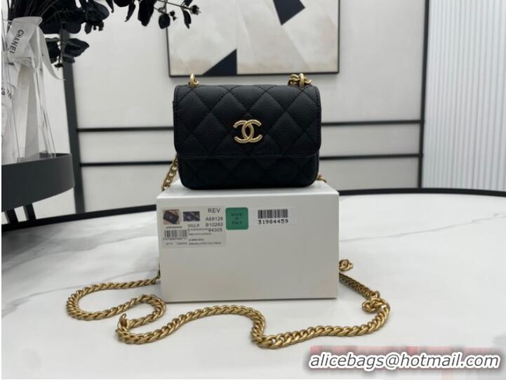 ​Inexpensive Chanel NANO CLUTCH WITH CHAIN A68128 Black