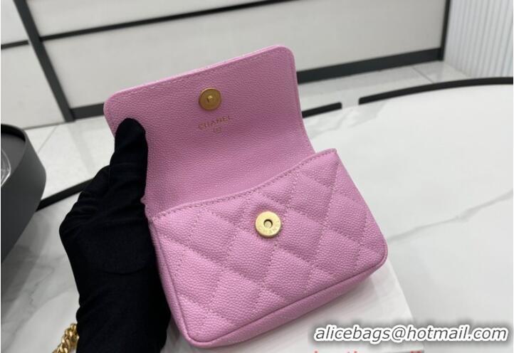 Famous Brand Chanel NANO CLUTCH WITH CHAIN A68128 Pink