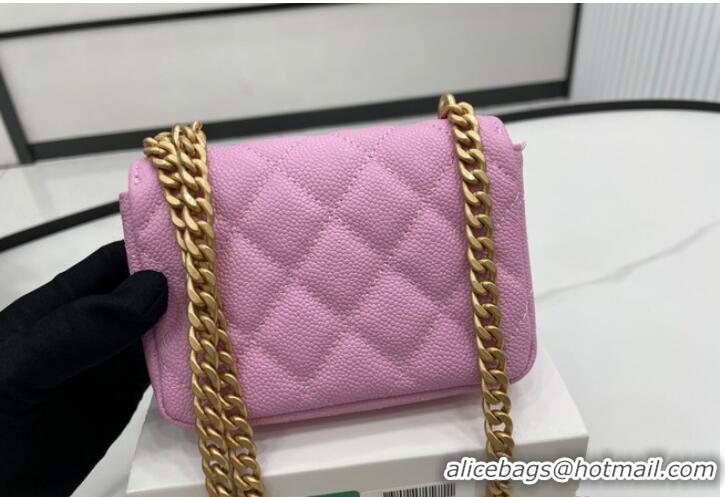 Famous Brand Chanel NANO CLUTCH WITH CHAIN A68128 Pink