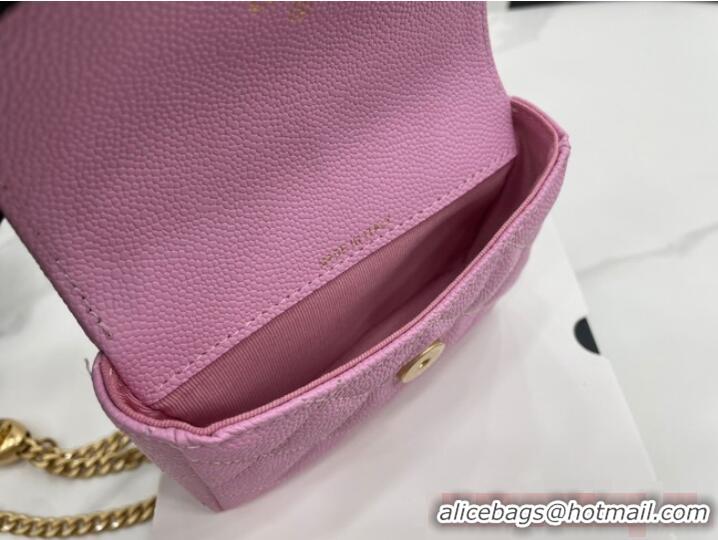 Famous Brand Chanel NANO CLUTCH WITH CHAIN A68128 Pink