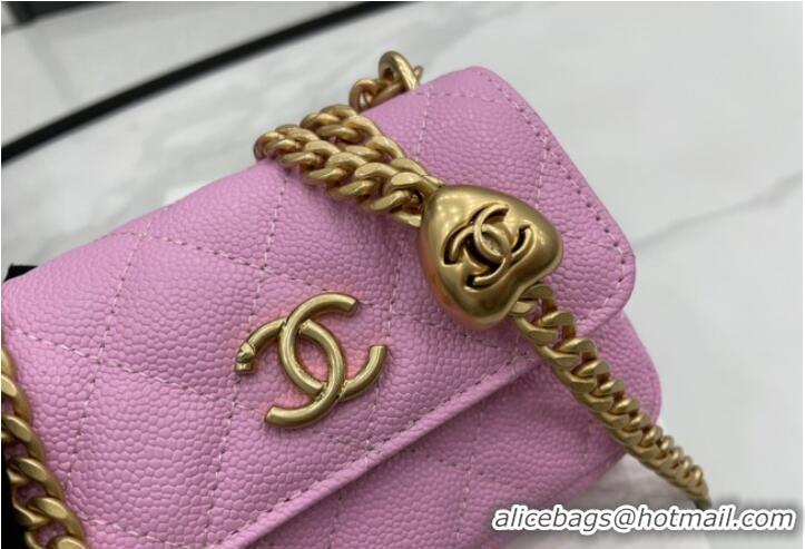 Famous Brand Chanel NANO CLUTCH WITH CHAIN A68128 Pink