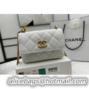 Super Quality Chanel NANO CLUTCH WITH CHAIN A68128 White