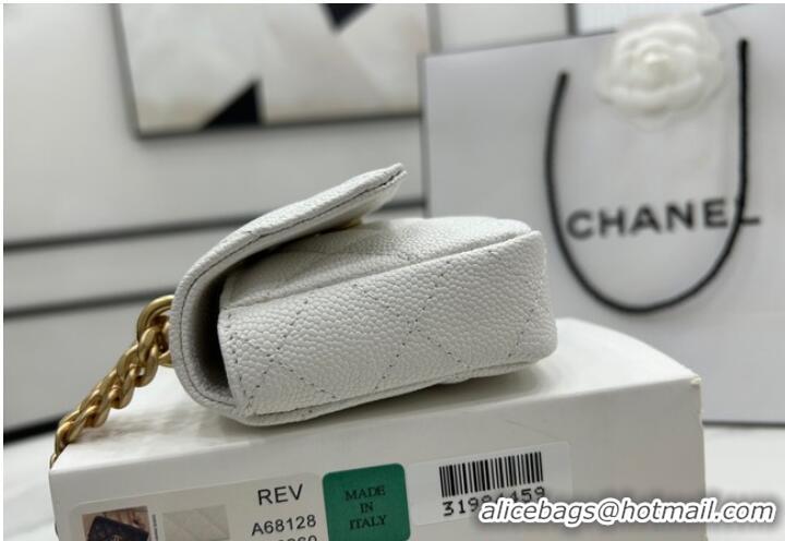 Super Quality Chanel NANO CLUTCH WITH CHAIN A68128 White