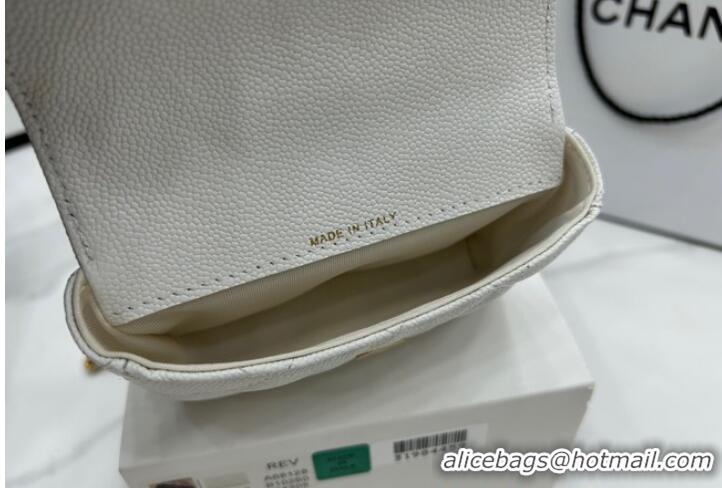 Super Quality Chanel NANO CLUTCH WITH CHAIN A68128 White