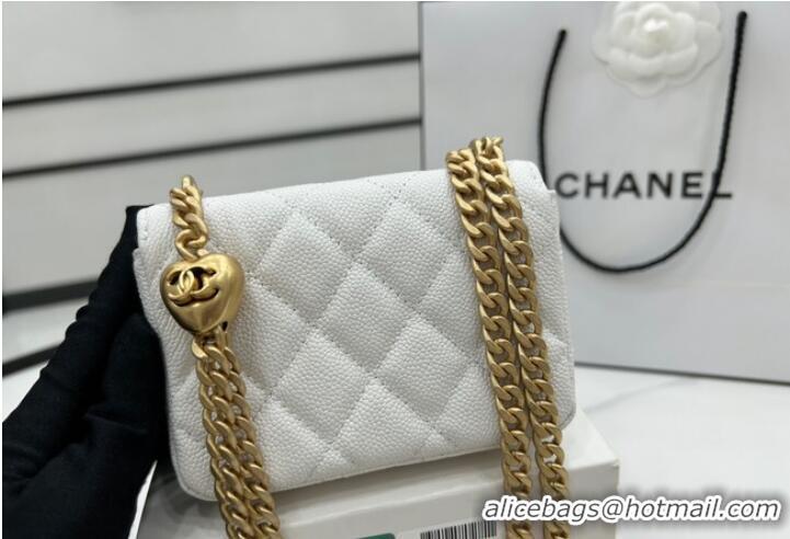 Super Quality Chanel NANO CLUTCH WITH CHAIN A68128 White