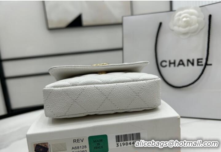 Super Quality Chanel NANO CLUTCH WITH CHAIN A68128 White