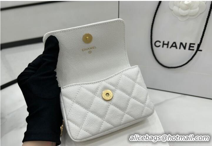 Super Quality Chanel NANO CLUTCH WITH CHAIN A68128 White