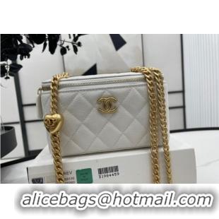 Buy Inexpensive Chanel CLUTCH WITH CHAIN A68130 White