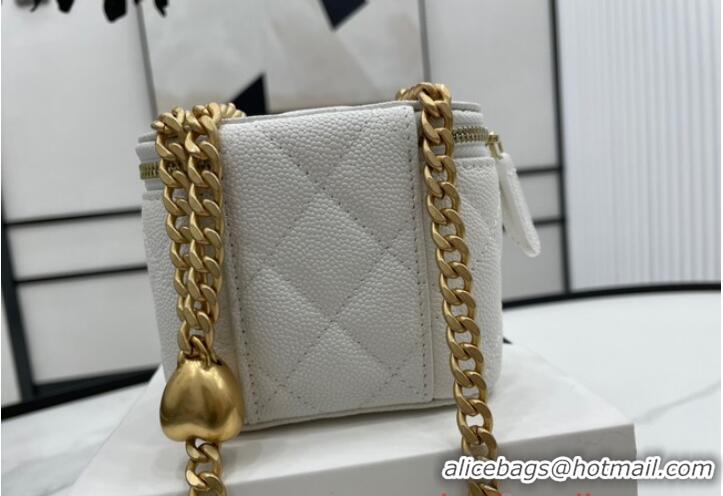 Well Crafted Chanel NANO CLUTCH WITH CHAIN A68129 White