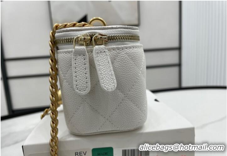 Well Crafted Chanel NANO CLUTCH WITH CHAIN A68129 White