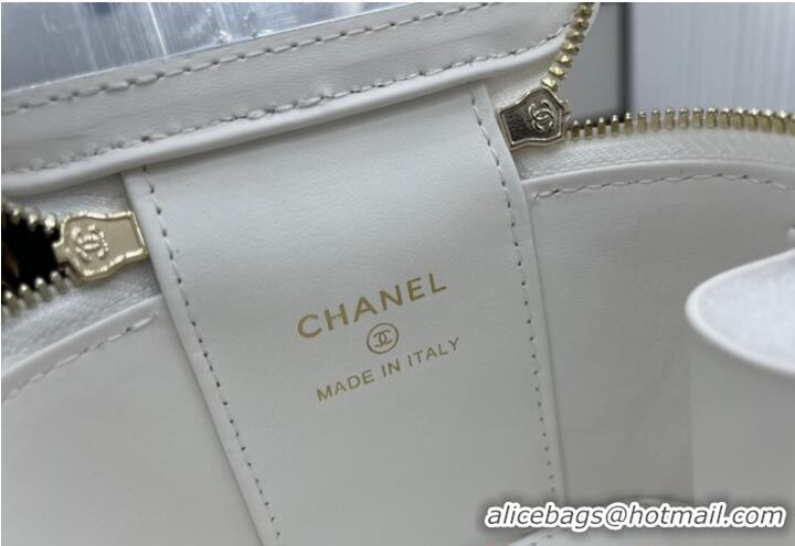 Well Crafted Chanel NANO CLUTCH WITH CHAIN A68129 White