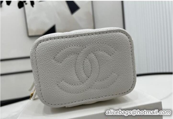 Well Crafted Chanel NANO CLUTCH WITH CHAIN A68129 White