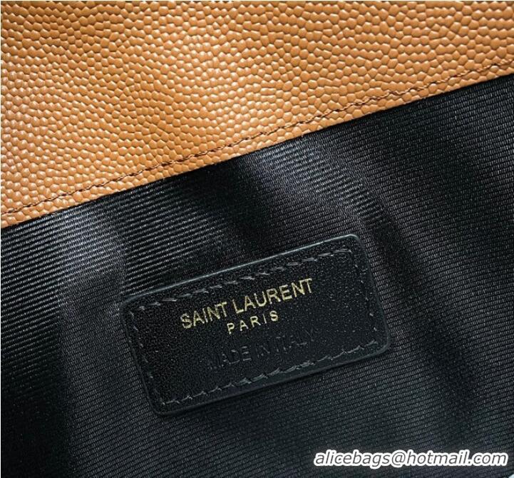 Promotional SAINT LAURENT UPTOWN POUCH IN GRAIN LEATHER 565739 Brown