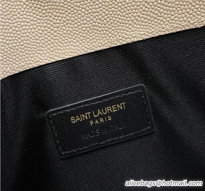 Top Quality SAINT LAURENT UPTOWN POUCH IN GRAIN LEATHER 565739 DARK BEIGE