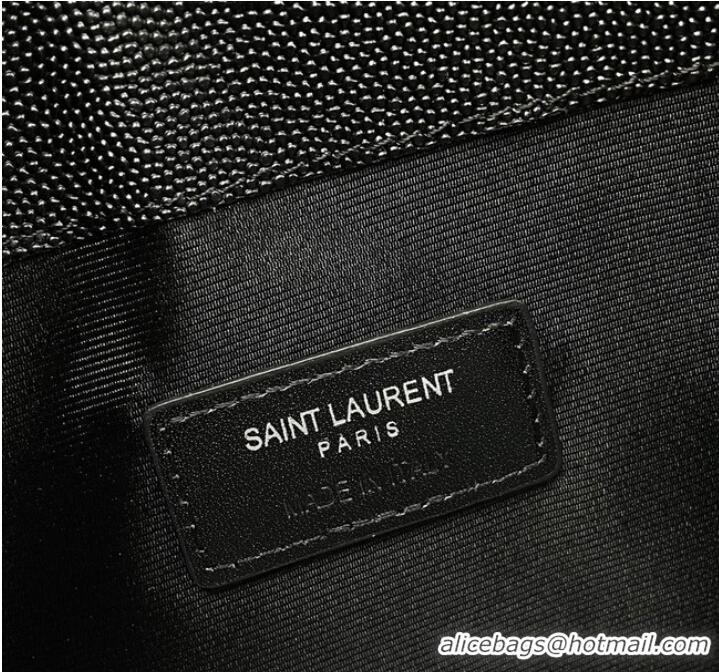 Famous Brand SAINT LAURENT UPTOWN POUCH IN GRAIN LEATHER A565739 BLACK