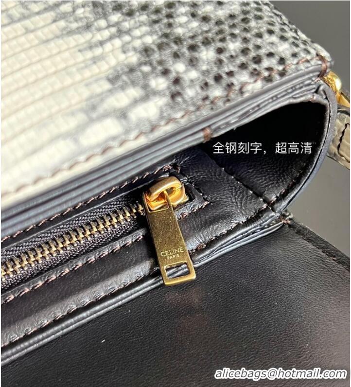 Super Quality Celine TEEN TRIOMPHE BAG IN LIZARD 188424 NATURAL