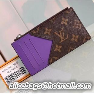 Low Cost Louis Vuitton Monogram Canvas Coin Card Holder M82908 Purple