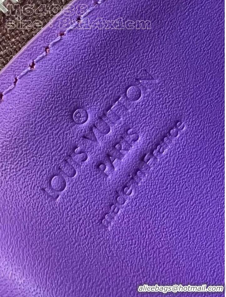 Low Cost Louis Vuitton Monogram Canvas Coin Card Holder M82908 Purple