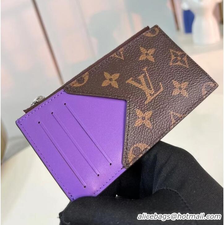 Low Cost Louis Vuitton Monogram Canvas Coin Card Holder M82908 Purple