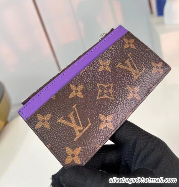 Low Cost Louis Vuitton Monogram Canvas Coin Card Holder M82908 Purple