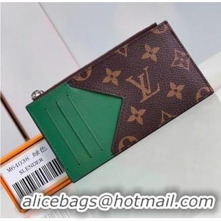 Top Grade Louis Vuitton Monogram Canvas Coin Card Holder M82908 Green