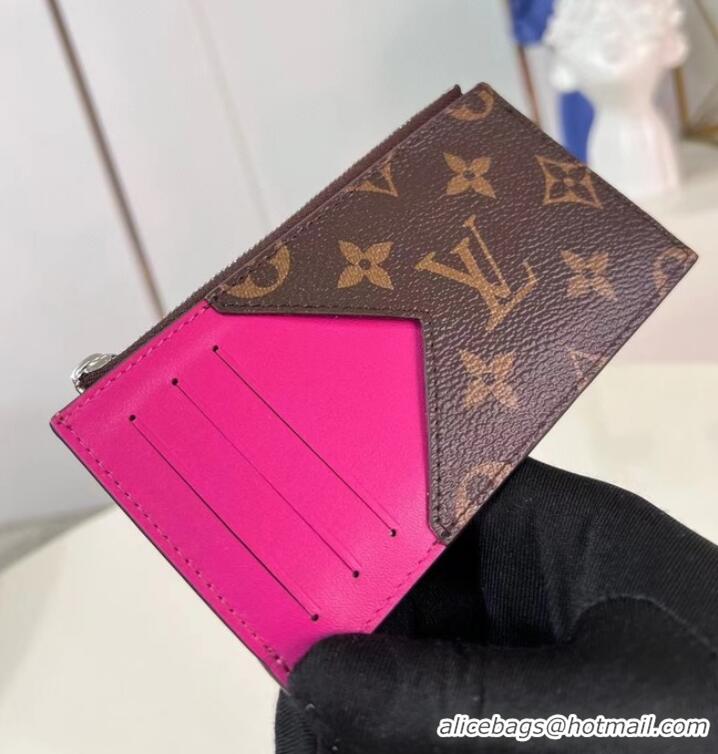 Low Price Louis Vuitton Monogram Canvas Coin Card Holder M82908 Rose Bougainvillier Pink