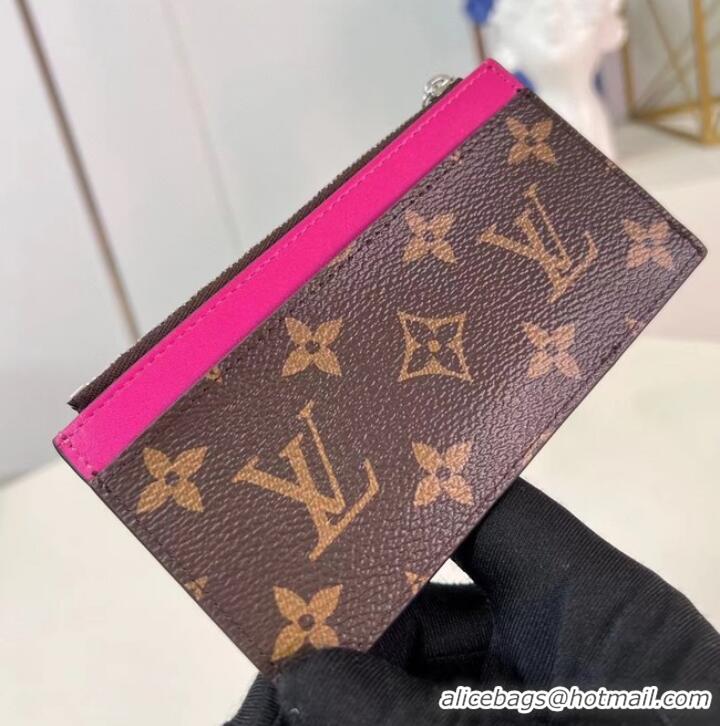 Low Price Louis Vuitton Monogram Canvas Coin Card Holder M82908 Rose Bougainvillier Pink