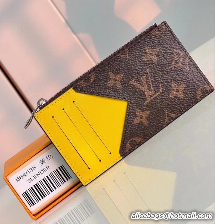 Promotional Louis Vuitton Monogram Canvas Coin Card Holder M82908 yellow