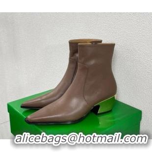 Shop Duplicate Bottega Veneta Tex Ankle Boots 7cm in Calfskin and Metal-Tone Heel Brown 1013139