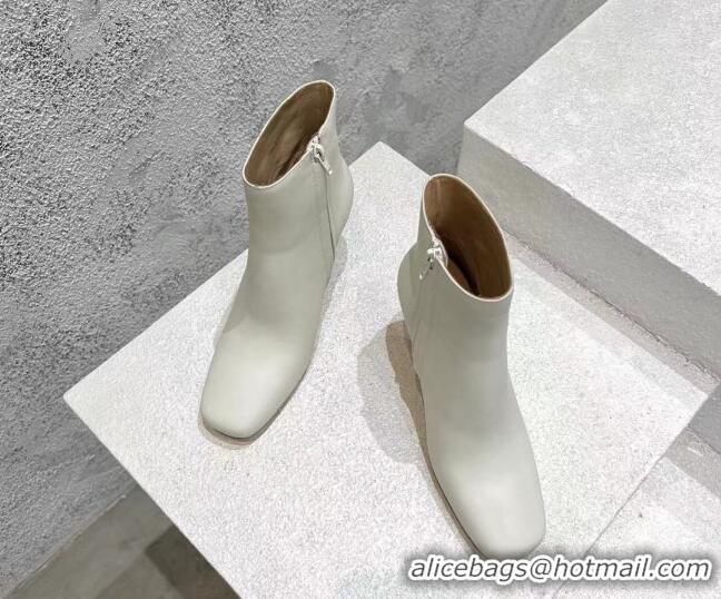 Buy Discount Bottega Veneta Calfskin Knot Ankle Boots 8cm White 104039