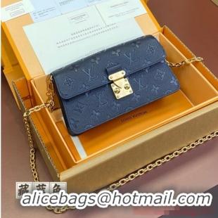 Promotional Louis Vuitton Monogram Empreinte Wallet On Chain Metis M82836 Royal Blue