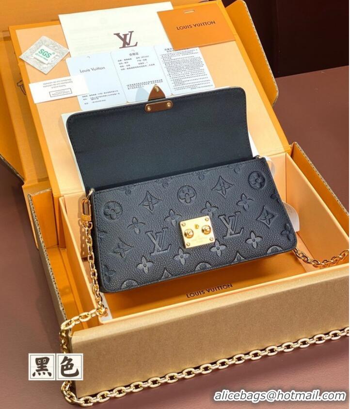 Top Quality Louis Vuitton Monogram Empreinte Wallet On Chain Metis M82836 Black