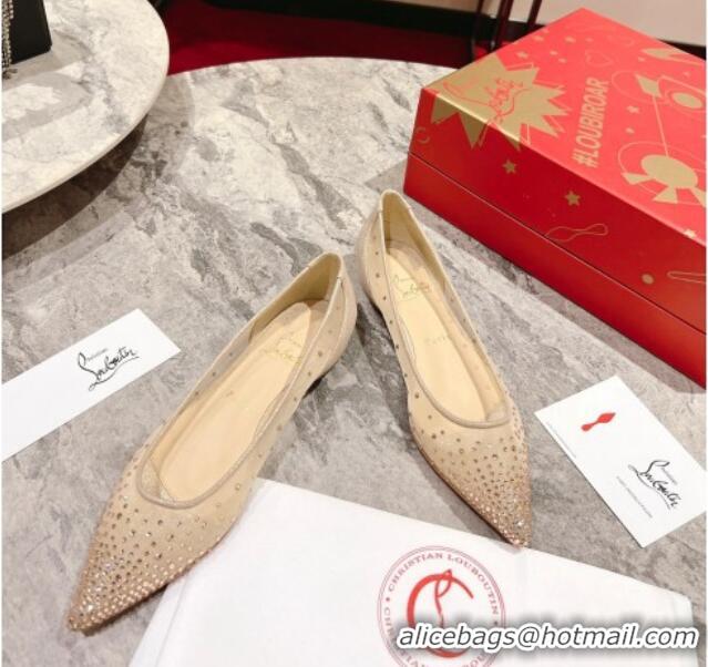 Generous Christian Louboutin Follies Strass Ballet Flat in Mesh and Crystals 014002