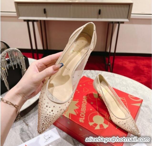 AAAAA Christian Louboutin Follies Strass Heel Pumps 6.5cm in Mesh and Crystals 014003