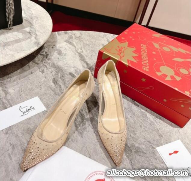 AAAAA Christian Louboutin Follies Strass Heel Pumps 6.5cm in Mesh and Crystals 014003