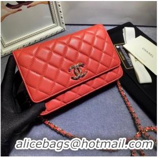 Luxury Discount Chanel WALLET ON CHAIN AP1794 Red