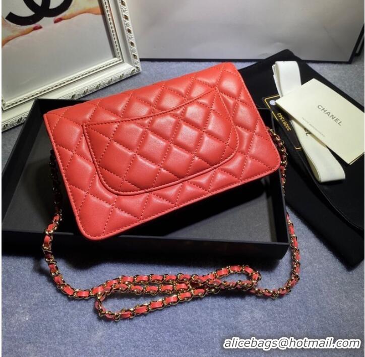 Luxury Discount Chanel WALLET ON CHAIN AP1794 Red