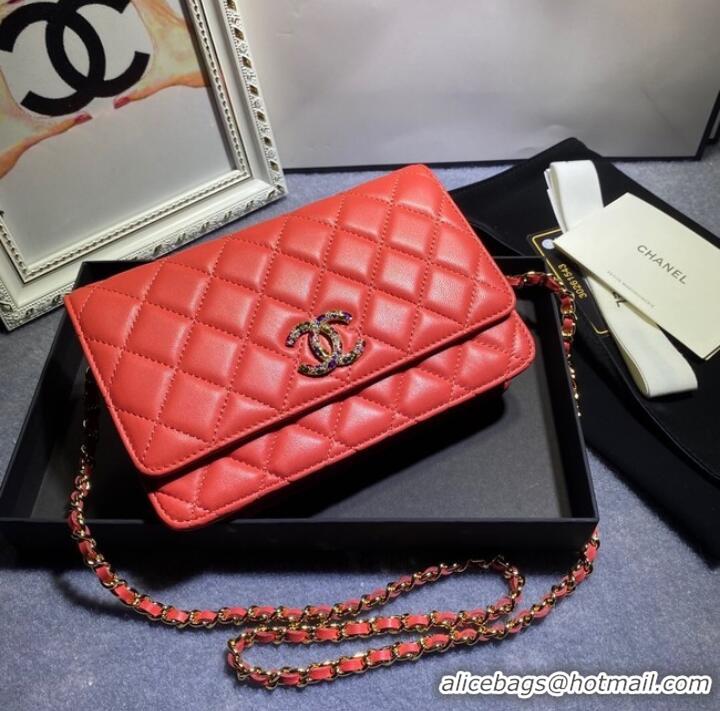 Luxury Discount Chanel WALLET ON CHAIN AP1794 Red