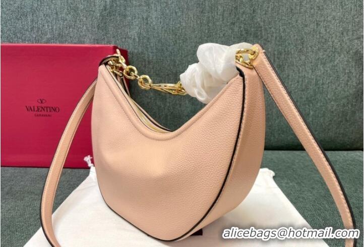 Buy Inexpensive VALENTINO Vlogo Moon small leather HOBO bag chain N08J Pink