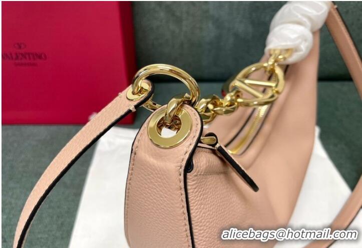 Buy Inexpensive VALENTINO Vlogo Moon small leather HOBO bag chain N08J Pink