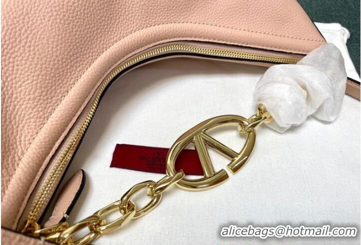 Buy Inexpensive VALENTINO Vlogo Moon small leather HOBO bag chain N08J Pink