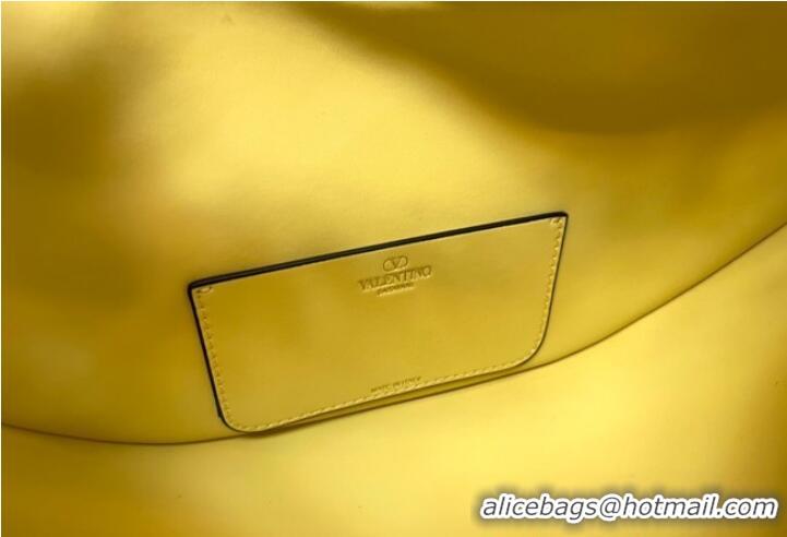 Famous Brand VALENTINO Vlogo Moon small leather HOBO bag chain N08J Yellow