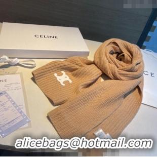 Buy Cheapest Celine Knit Long Scarf 30x180cm 1108 Light Brown 2023