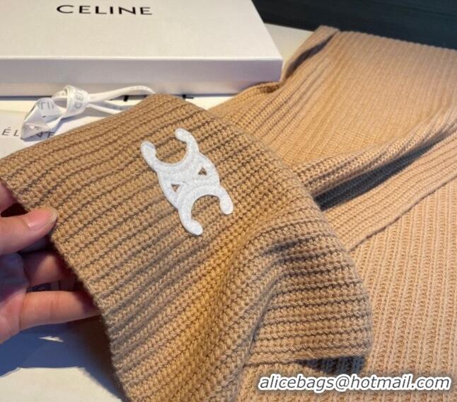 Buy Cheapest Celine Knit Long Scarf 30x180cm 1108 Light Brown 2023