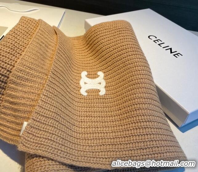 Buy Cheapest Celine Knit Long Scarf 30x180cm 1108 Light Brown 2023