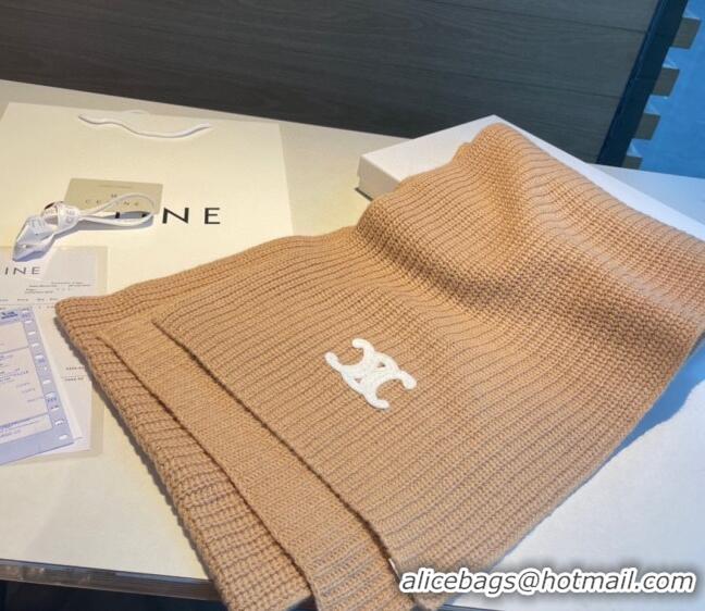 Buy Cheapest Celine Knit Long Scarf 30x180cm 1108 Light Brown 2023