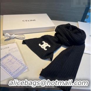 Shop Promotional Celine Knit Long Scarf 30x180cm 1108 Black 2023