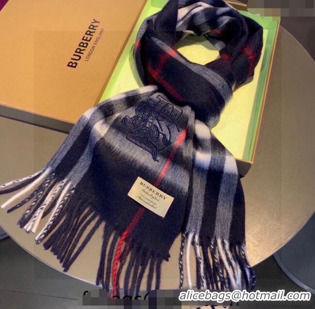 Grade Design Burberry Check Long Scarf 32x180cm 1108 Blue 2023